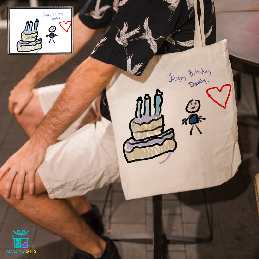 Custom Tote Bag with Kids' Artwork